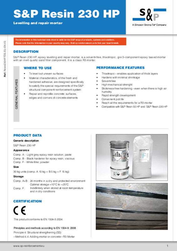 Technical Data Sheet S&P Resin 230 HP