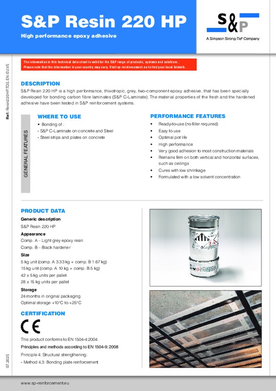 Technical Data Sheet S&P Resin 220 HP