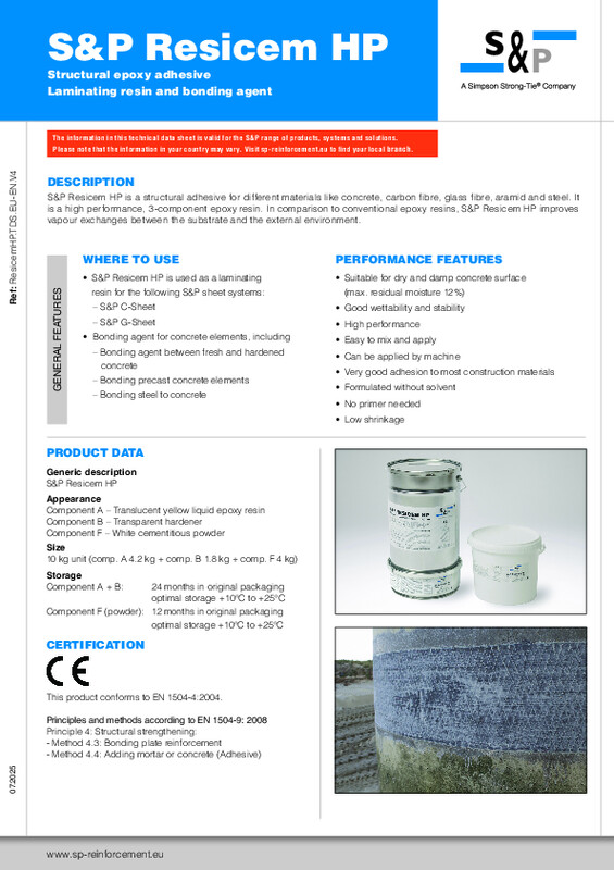 Technical Data Sheet S&P Resicem HP