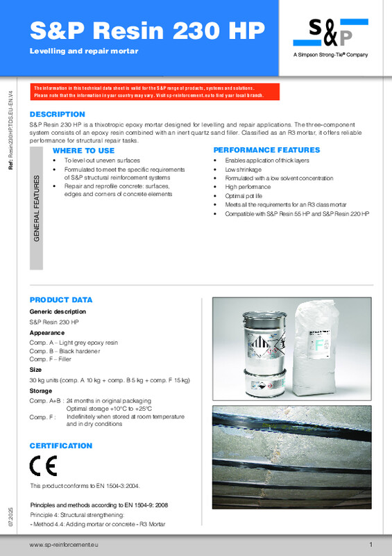 Technical Data Sheet S&P Resin 230 HP