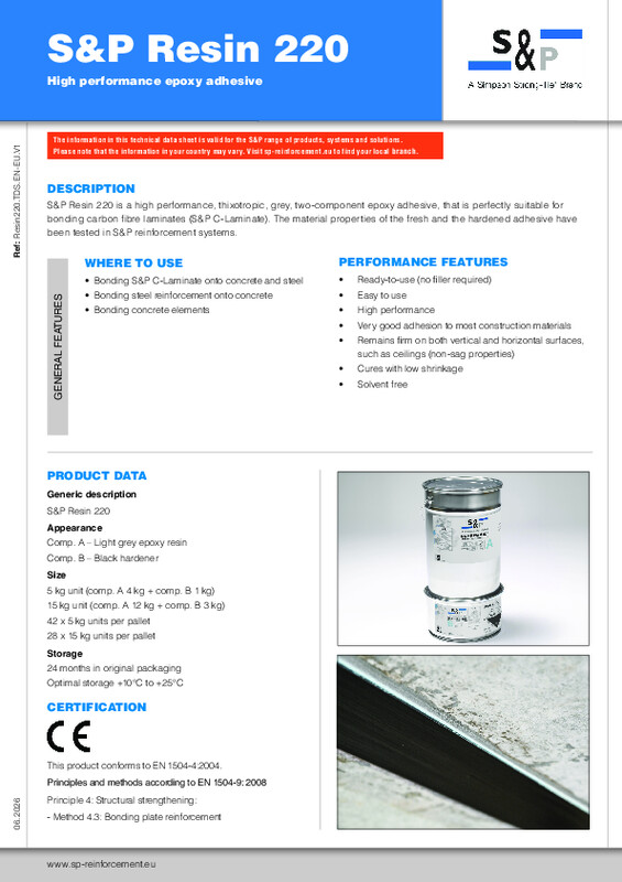 Technical Data Sheet S&P Resin 220