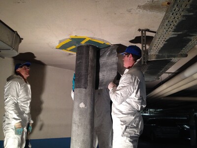 Application of S&P C-Sheet 240 400 g/m², 600 mm wide, horizontally from the top down.