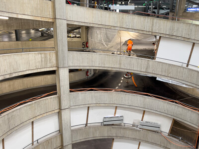 The spiral driveway connects all parking levels in P3. Image: S&P