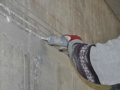 Insertion of the adhesive into the milled slots