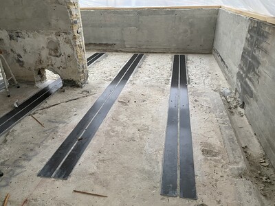 Reinforcement of topside concrete deck.