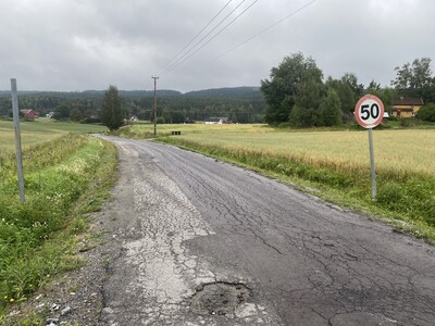 Prior to the maintenance works, the road was heavily cracked and damaged