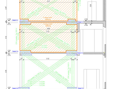 The plan shows the arrangement of the FRP reinforcements. Image: IUB AG / Lukas Baumann AG