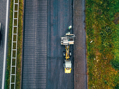 Aerial view of grid installation