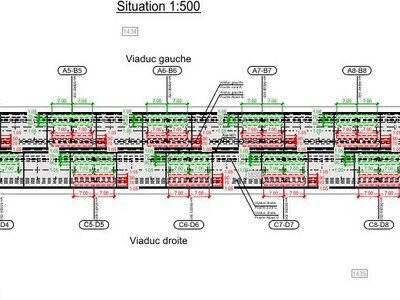 Plan view of the viaducts and location of the S&P C-Laminates