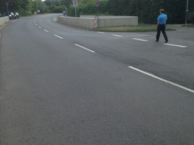 Road without damage to the surface