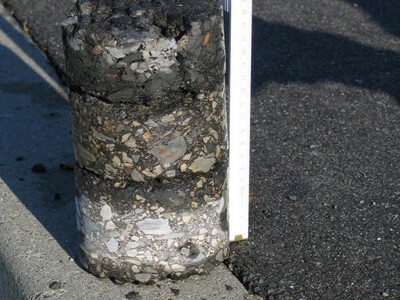 A drill core from the road